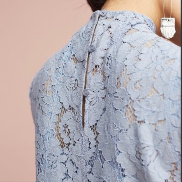 Anthropologie | Maeve Emilie Lace Top Iris Blue - Picture 2 of 9